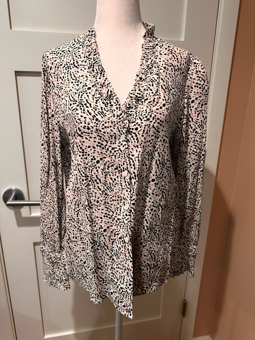 ba&sh size 0 viscose v-neck long sleeve blouse